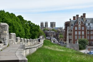 Picture of the bar walls in York with the York Minster And The Grand Hotel in the background