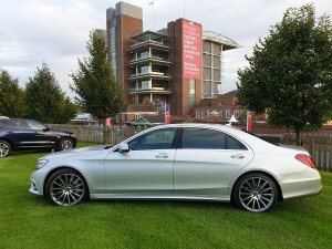 2018 Mercedes s class outside York Racecourse