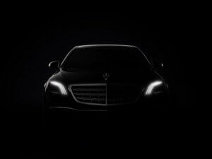 Silhouette picture of a Mercedes s class