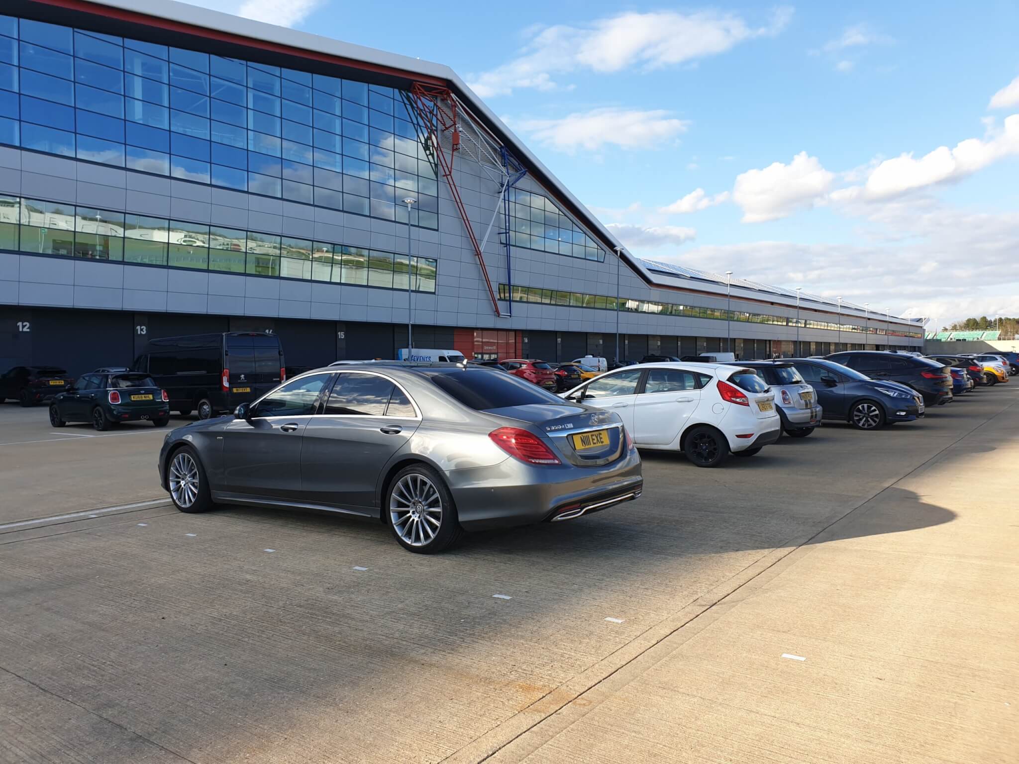 Our new Mercedes s class at Silverstone Race Circuit