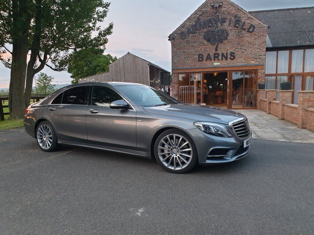 Our Mercedes s class at Barmbyfields Barn Wedding Venue